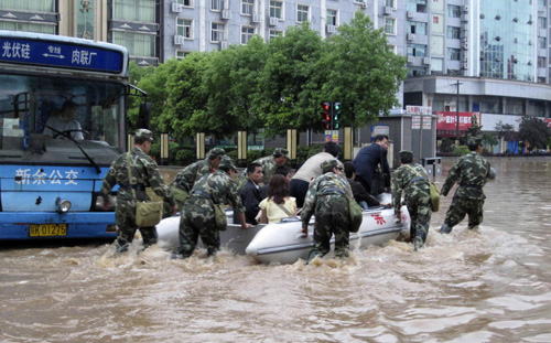 42,000 relocated in rainstorms in C China