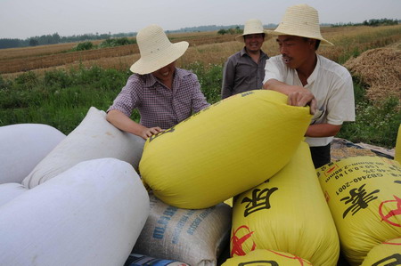 Race for wheat harvest in central China