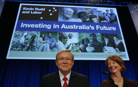 Gillard replaces rudd, becomes Australia's 1st female PM