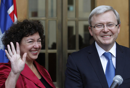 Gillard replaces rudd, becomes Australia's 1st female PM