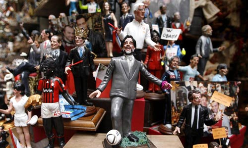 Argentina's Maradona in handicraft clay figurine