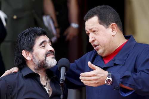 Chavez welcomes visiting soccer coach Maradona