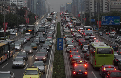 Beijing stuck in severe traffic jams