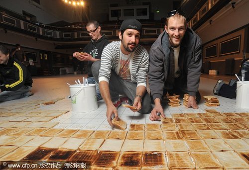 UK’s Warrington toasts world’s biggest mosaic