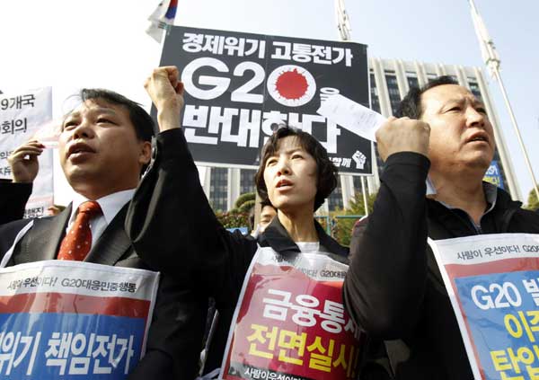 In Seoul, protest waits for G20 leaders