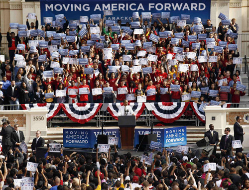 Obama asks voters to stick with Democrats