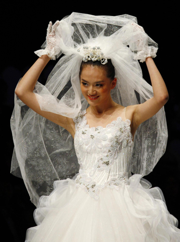 On the catwalk at China Fashion Week