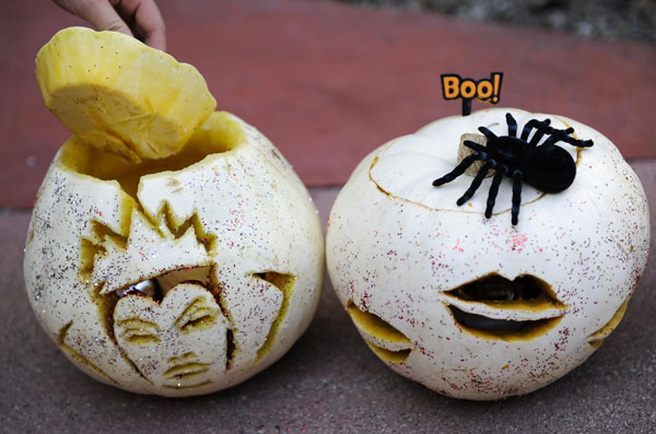 Jack-o'-lanterns made ahead of Halloween