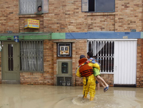 Rescue work underway in flood immensed Bogota