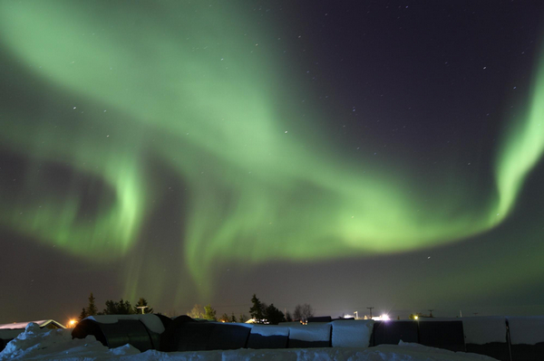 Northern lights glow above Sweden