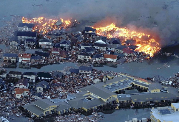 Massive quake sparks fires in Japan