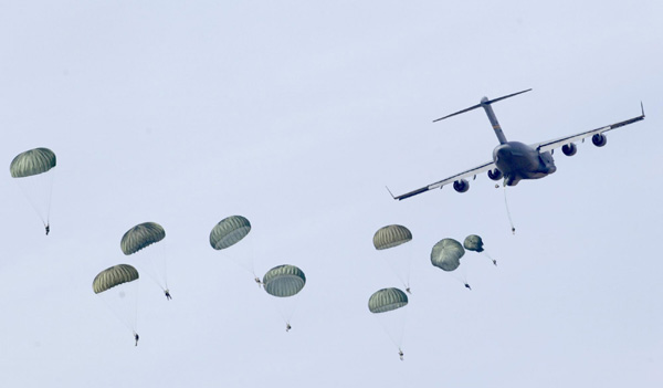 US Air Force exercises over NATO airbase