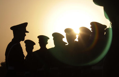 Flag-lowering ceremony at Tian'anmen Square