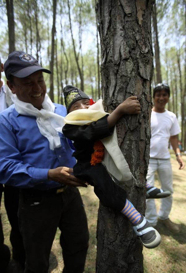 Nepalis hold trees to claim Guinness