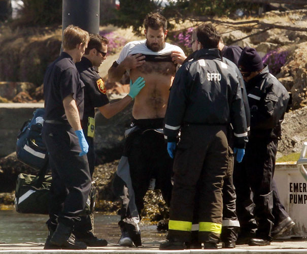 Sailing boat capsizes during America's Cup