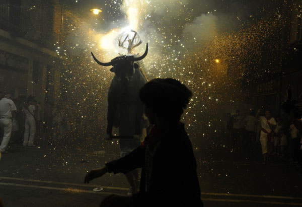 Bulls run at San Fermin festival