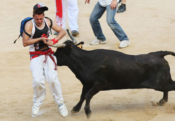 Bulls run at San Fermin festival