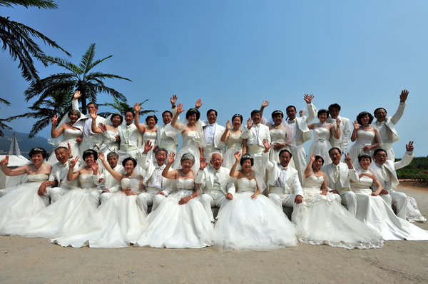 Wedding dresses shine on the old