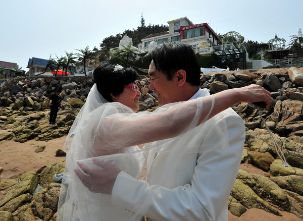 Wedding dresses shine on the old