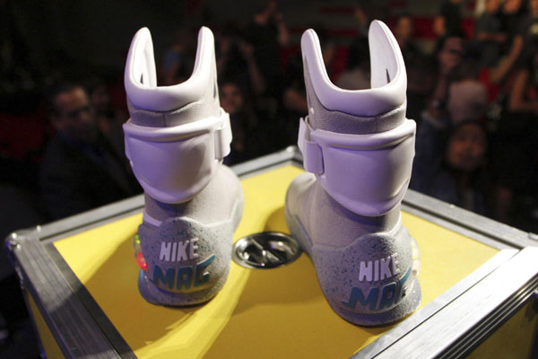 2011 NIKE MAG shoes displayed in Hollywood