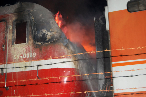 No casualties reported in freight train fire