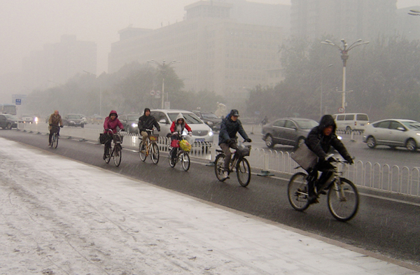 Season's first snow falls in Beijing