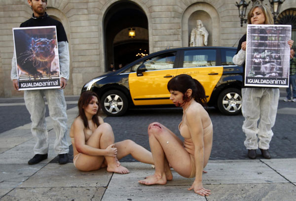 Protesters call for animal equality in Spain