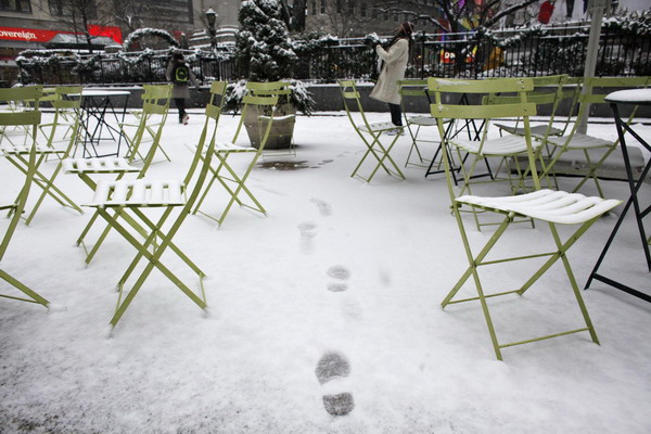 First snow storm in New York in 2012