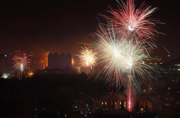 New Year's Eve fireworks across China