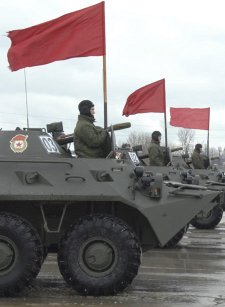 Rehearsal for Russian Victory Day parade