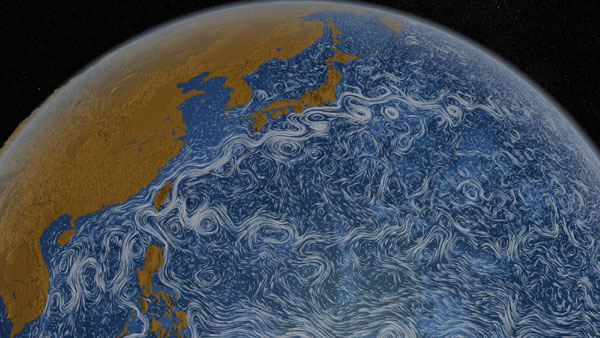 NASA visualises global surface currents