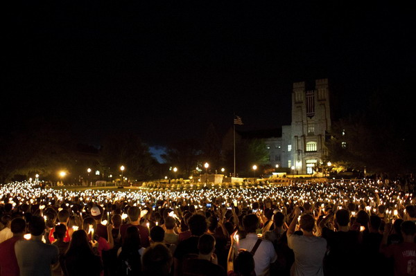 Vigil held for Virginia Tech shooting victims