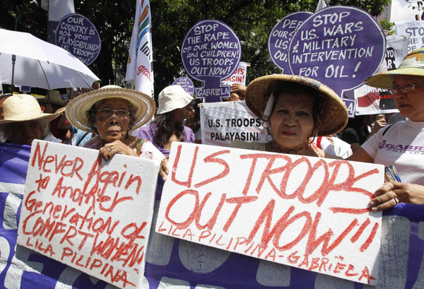 Women group protests against Philippine-US drill