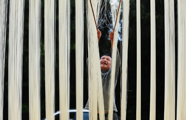 Traditional dried noodles in Sichuan province