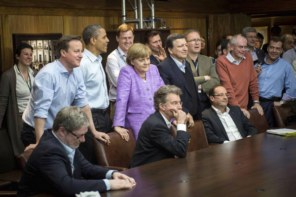 G8 leaders watch Champions League