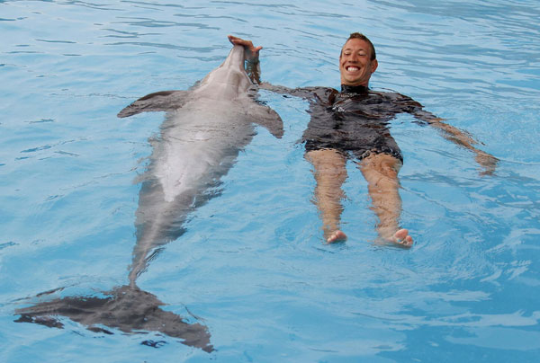 Swimming with dolphins