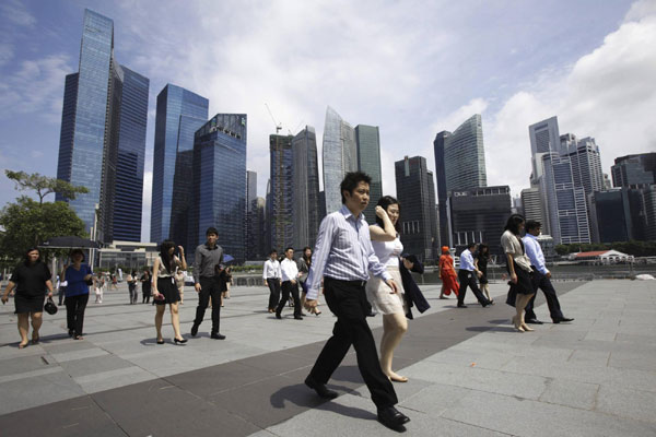 A view of Singarpore's Marina Bay and CBD