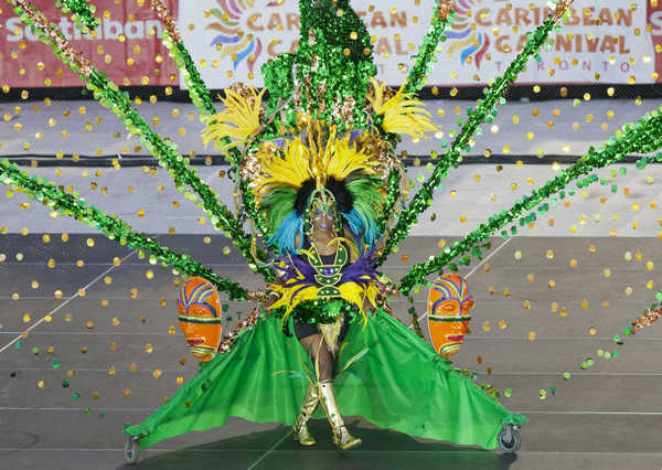 Dressed-up perfromance in Toronto Caribbean Carnival