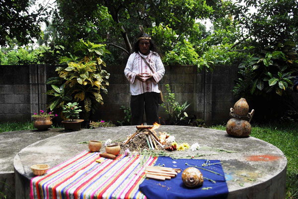 Traditional ceremony of Salvadoran indigenous Pipil