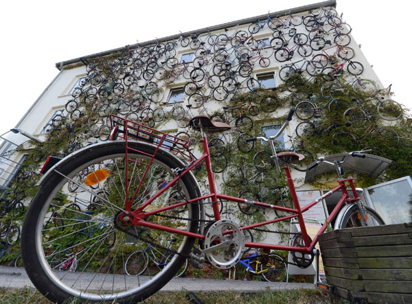 Wall of bikes in E Germany