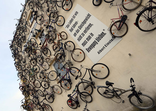 Wall of bikes in E Germany