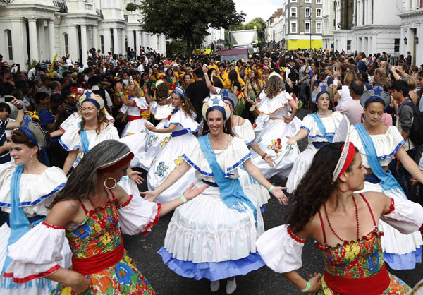 People celebrate Notting Hill Carnival