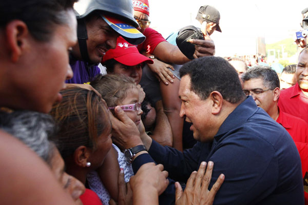 Chavez meets supporters during election campaign