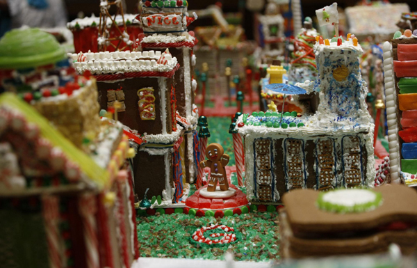 Gingerbread town displayed in Washington