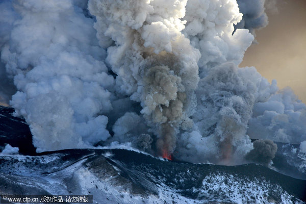 Russian volcano erupts for first time in 36 yrs