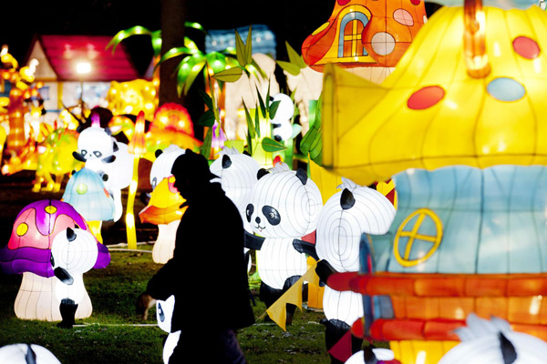 Visitors enjoy Chinese Light Festival in Rotterdam