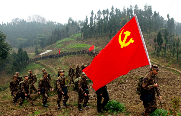 New recruits march off to a new life