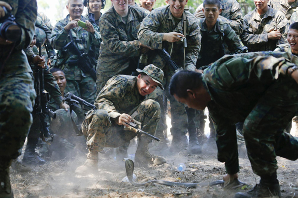 US marines drink cobra blood in exercise