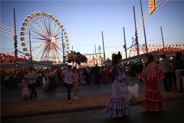 Traditional April fair in Seville, Spain