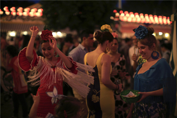 Traditional April fair in Seville, Spain